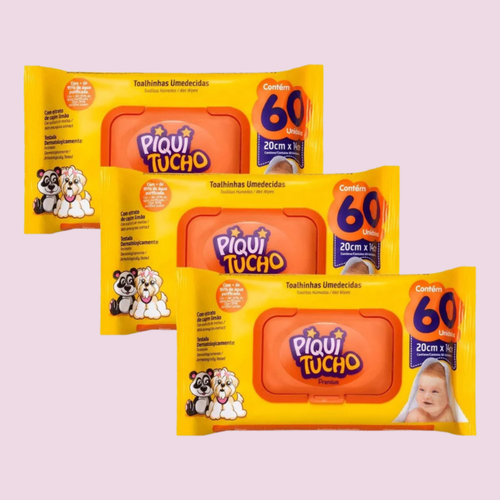 180 toalhas umedecidas Piquitucho - Toque perfumado e macio